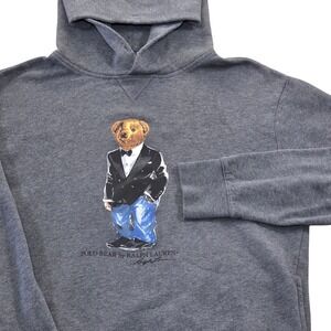 Polo by Ralph Lauren Gray Hoodie with Bear Graphic
